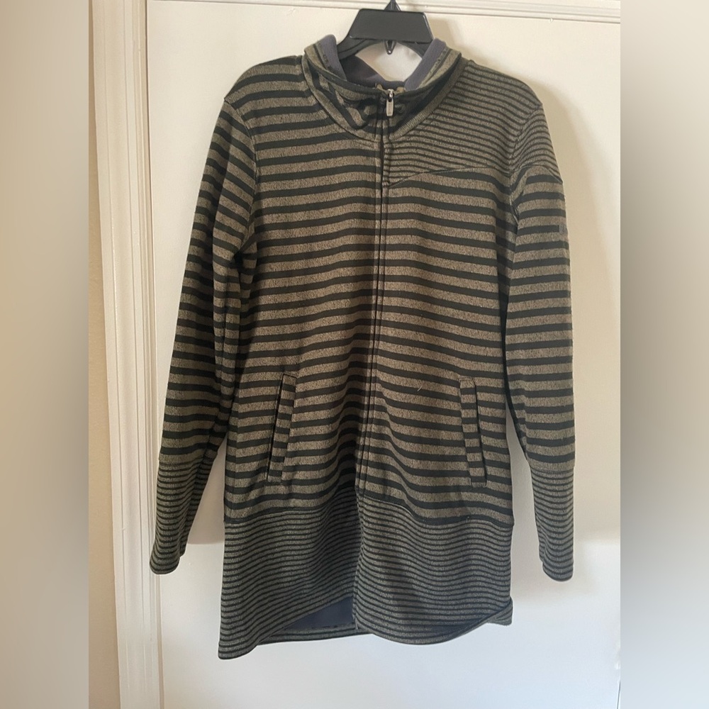 Avalanche green black striped jacket